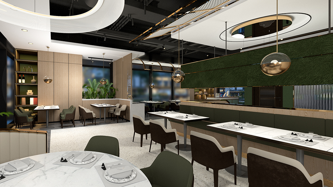 杭州庭院式中式餐厅装修设计