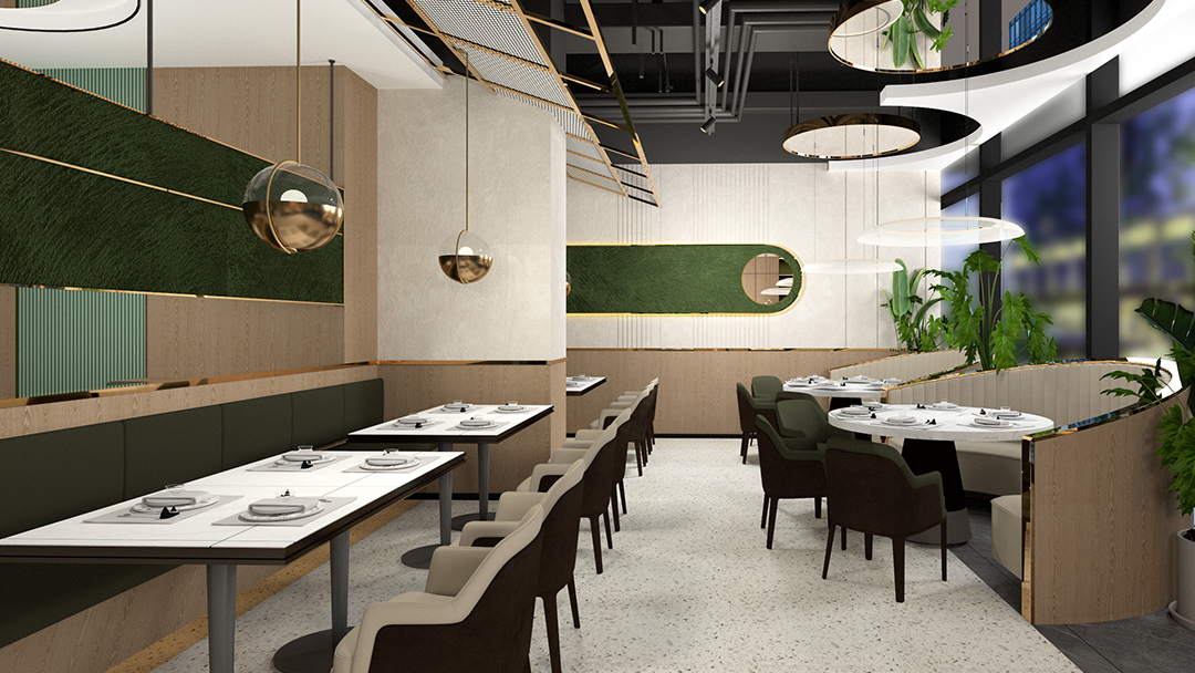 杭州庭院式中式餐厅装修设计