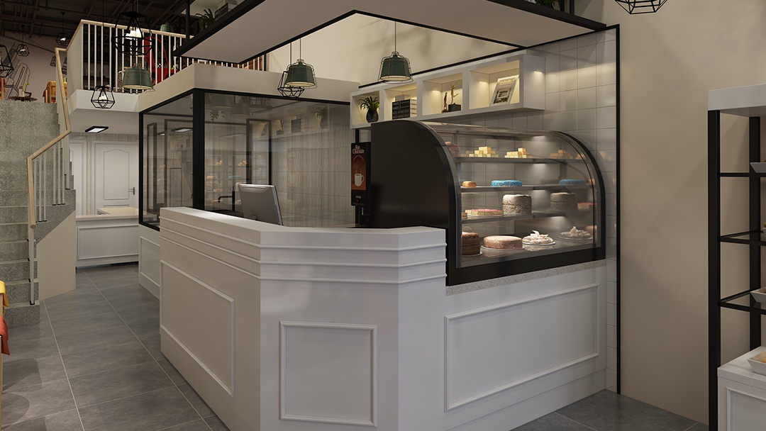 杭州现代极简风烘焙店装修设计